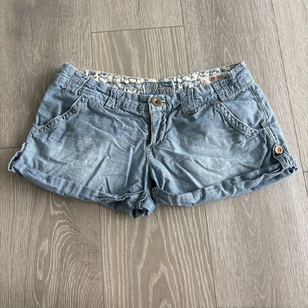 Billabong Womens‎ Blue Low Rise Roll Hem Micro Shorts Size 3